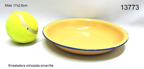 Imagen de ENSALADERA ENLOZADA AMARILLA 17X2.6CM 4.25